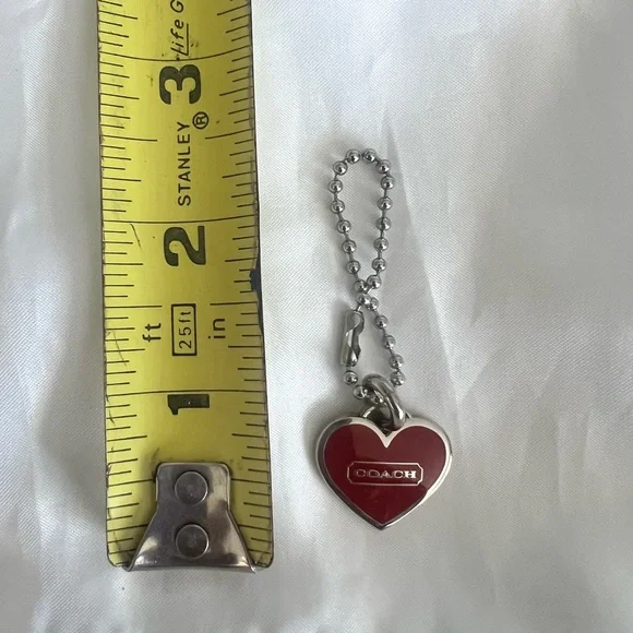 Coach Mini Red Heart Keychain Hangtag